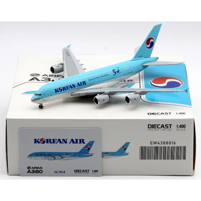 

1:400 Scale Model Korean Air Skyteam A380 Airplane Aircraft Diecast Alloy HL7614 Collection Display For Fans Decoration Gifts