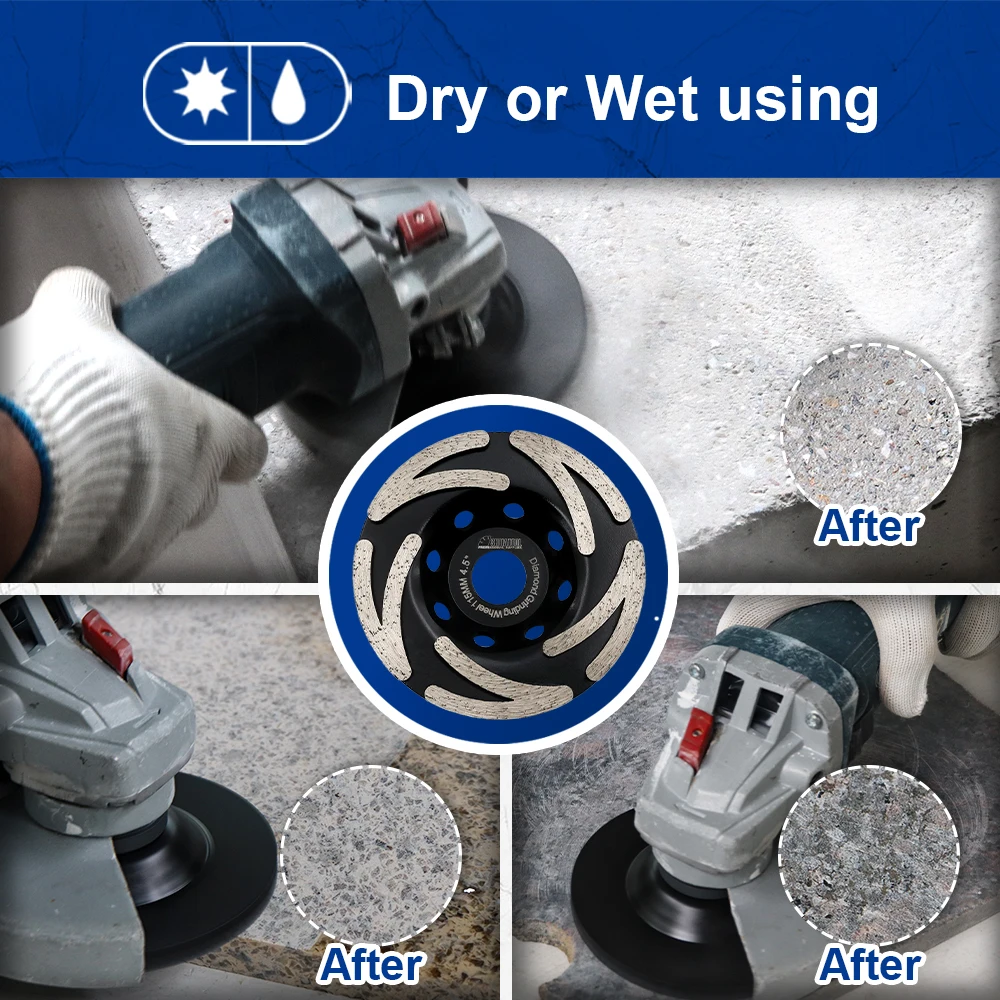SHDIATOOL Dia115mm Diamond Grinding Cup Wheel Sanding Disc For Concrete Granite Marble Masonry Polishing Grinding Tool 4.5inch
