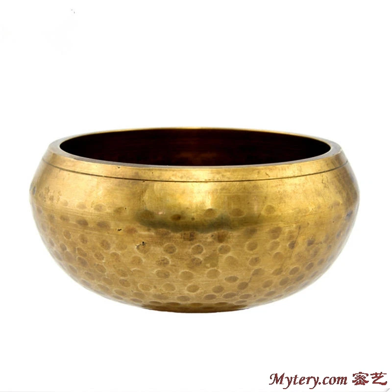 Yoga Healing Music Bowl Fine Quality Tibet Brass Golden Singing bowl Hand Hammered Bowls 8.5cm 9.5cm 11cm TBC946 2