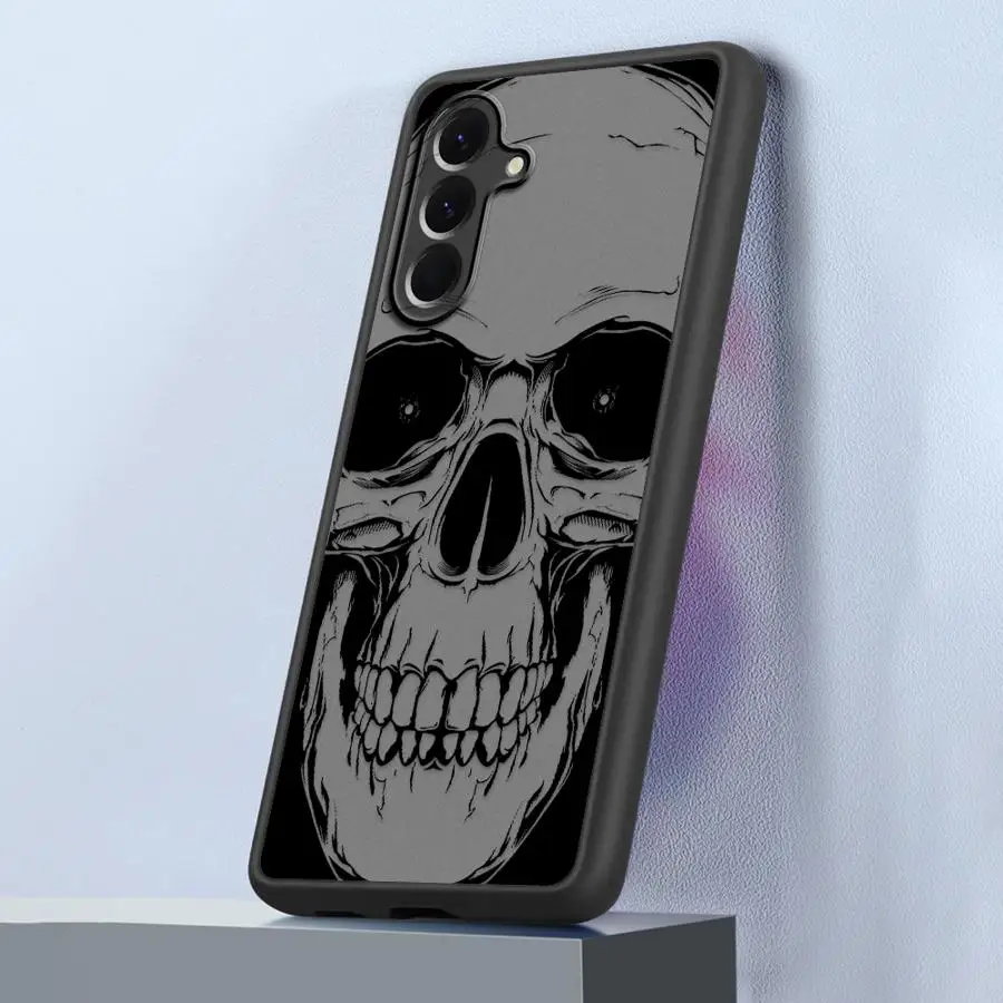 Spooky Skull Pattern Phone Case - Four Unique Designs, Protective Back Cover