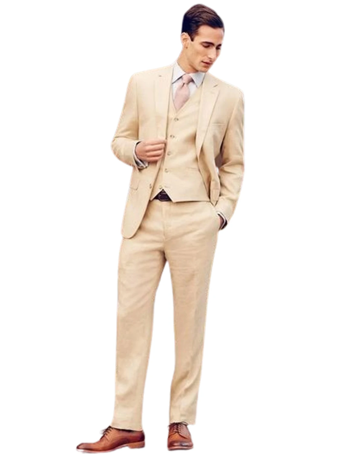 

Men's Solid Wedding Suit Three Pieces Tailored Jacket Tuxedos for Formal Groom Party