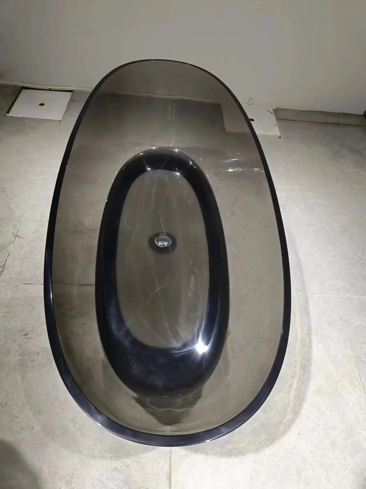 1700x750x550mm New Design Resin Freestanding Bathtub Online Celebrity Colored Transparent Muti-Sized Tub RS1004