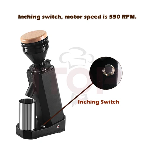 ITOP40 실린더 커피 그라인더 티타늄 버 원추형 40mm 금속 콩 호퍼, 75g 나무 커버 인기 콩 그라인더 가족 카페 V2 4