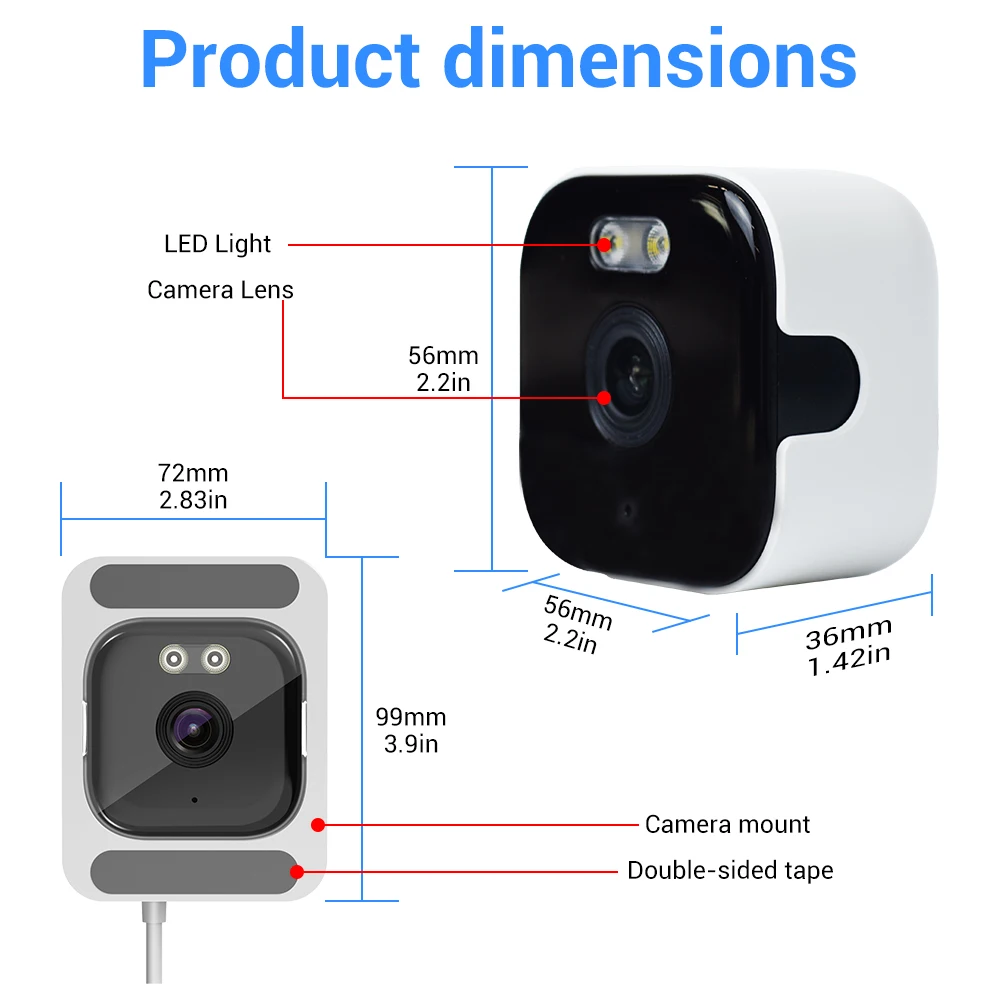 Mini Window Camera 4MP Wifi Security Camera Indoor Cam for Home Security Color Night Vision Motion Detection 24/7 Recording 5