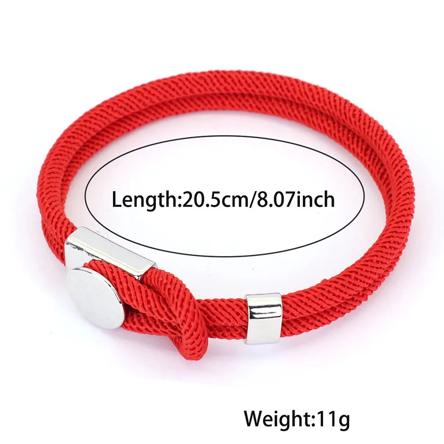 Men Red Rope Wrap Bracelet Motorcycle Riding Accessory