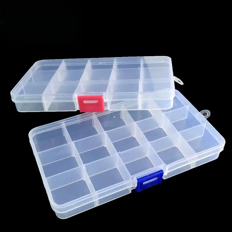 Practical Compartment Plastic Storage Box 15 Grids Parts Organizer Box Jewelry Beads Screws Holder Case Display Container image 1