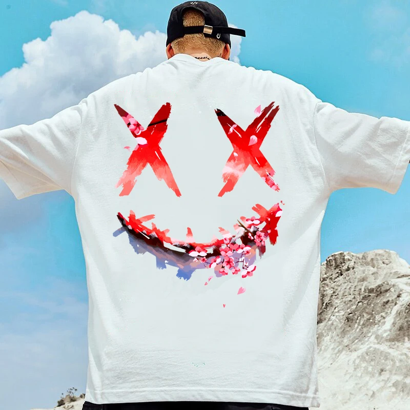 thumbnail image 1 of Camiseta holgada de algodón de manga corta para hombre, ropa de calle Harajuku con estampado de dibujos animados, Hip Hop, talla grande 5XL, 1 of 5
