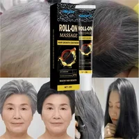 Sérum de traitement capillaire Anti-gris à base de plantes, crème blanche à noire, réparation permanente, couleur naturelle, nourrit le cuir chevelu, produits de soins capillaires 4