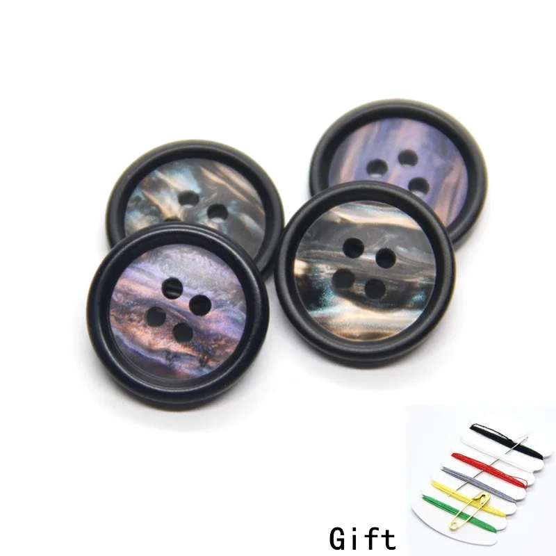 Высококачественные модные пуговицы для пальто 15-25 мм для одежды, костюма с 4 отверстиями, декоративные аксессуары ручной работы «сделай сам» для скрапбукинга, оптовая продажа