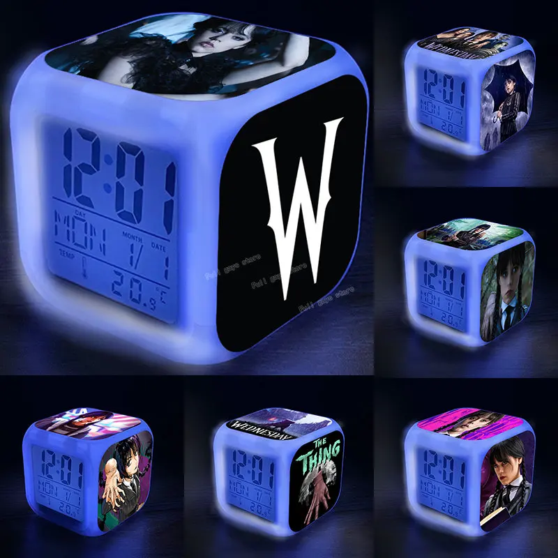 WednesdayAddamsLEDAlarmClockWatchVoiceControlDigital