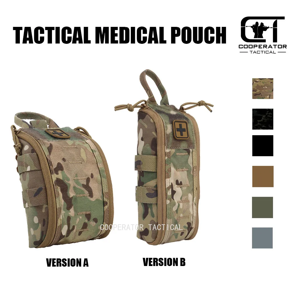 

Tactical IFAK Medical Pouch Molle Accessories First Aid Kits 500D Cordura Multicam YKK Zipper Combat Belt IFAK Pouches Airsoft