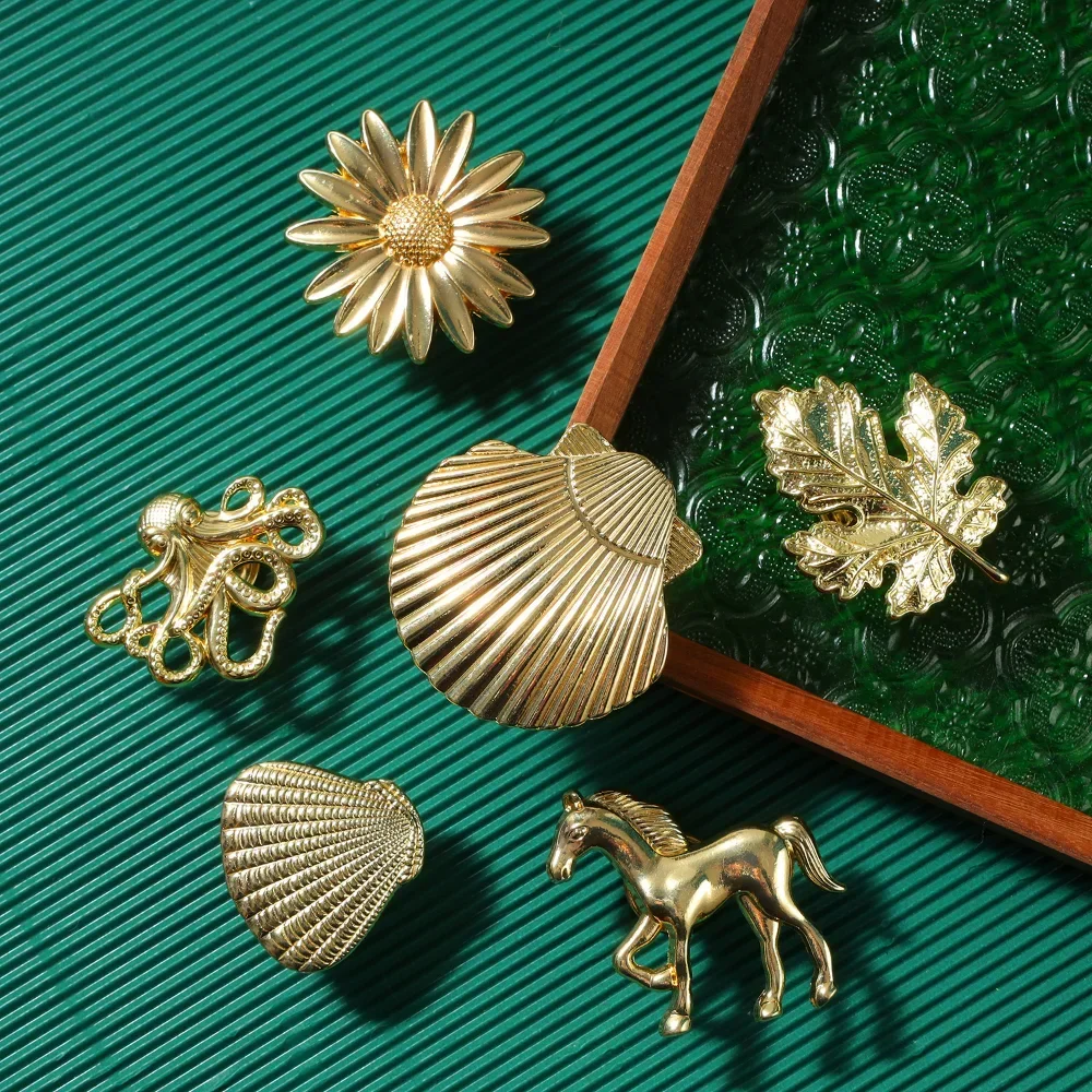Furniture Handles furniture handles kitchen door handles Cabinet Knob Handle for Furniture and Drawers Cupboard Door Handles Pulls Drawer Knob Gold Dresser Plant Animal Handle