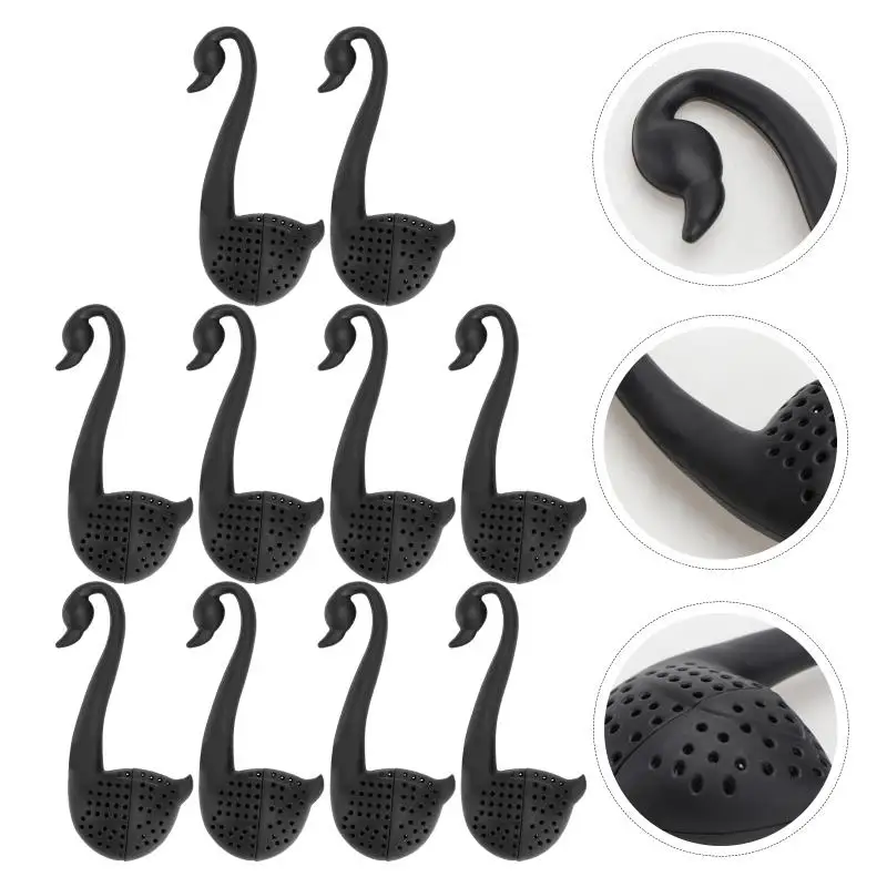 Description Picture 6 of item10 Pcs Swan Teaspoon Creative Steeper Infuser Bag Gift Mesh Strainer Hanging Straining Tool Ball Filter Rose Tea-leaf