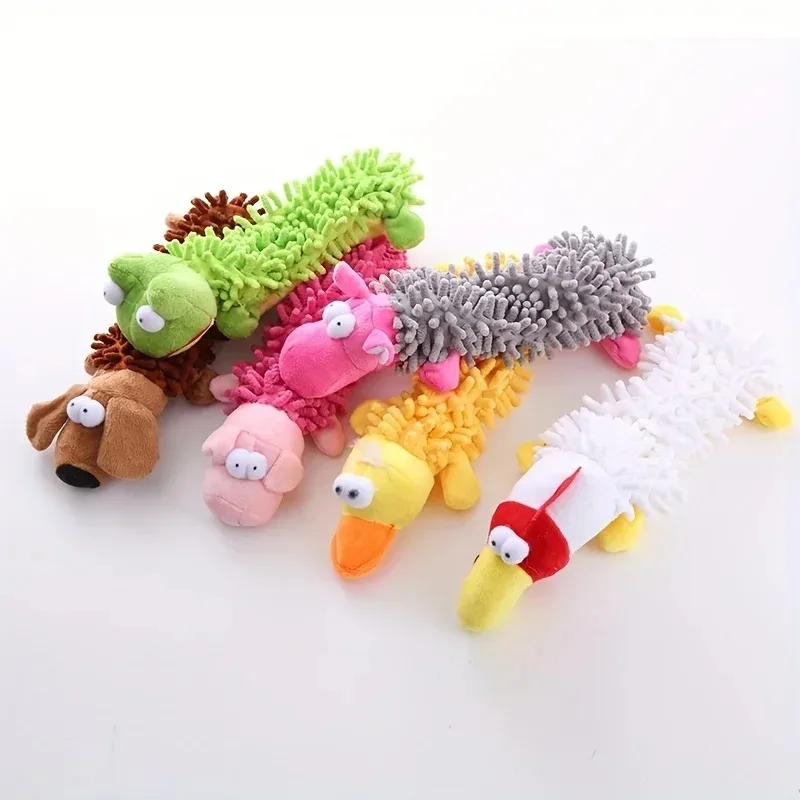 Dog Plush Sound Making Toys Chewing Teeth Grinding Training Plaything Squeaking Interactive Mops Lint Puppy Toy Pet Supplies