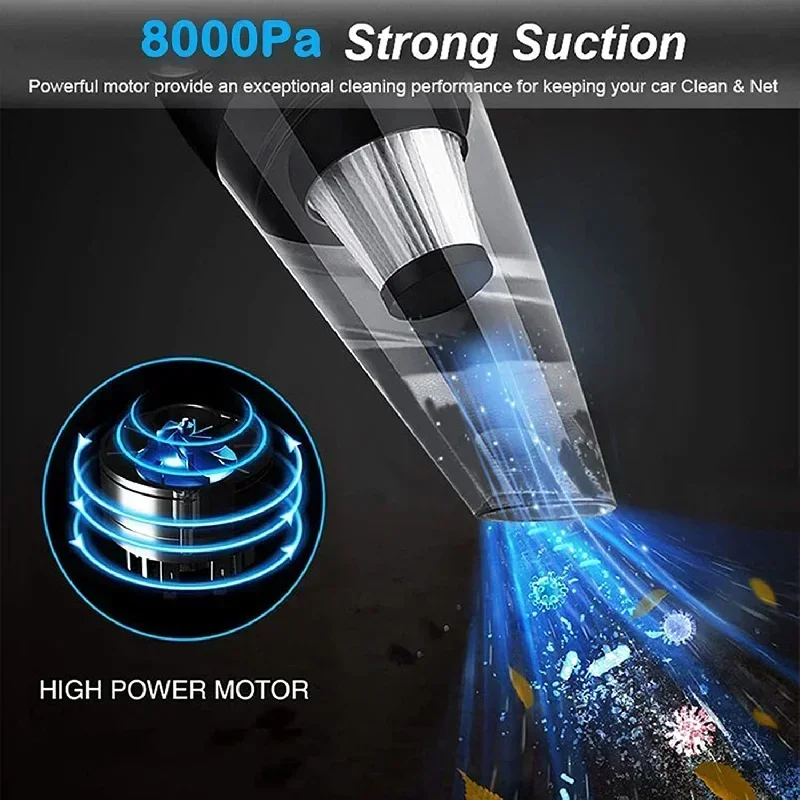 Handheld Vacuum Cleaner 12V Handheld Car With Strong Suction Power Portable Mini Car Cleaner
