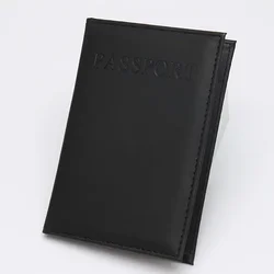 Stylish PU Leather Unisex Passport and Card Holder Wallet (Black)