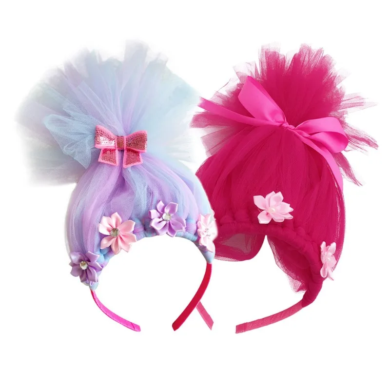 

New Children's Trolls Princess Poppy Anime Peripherals Kawaii Cute Cartoon Hair Accessories Creative Performance Party Headbands