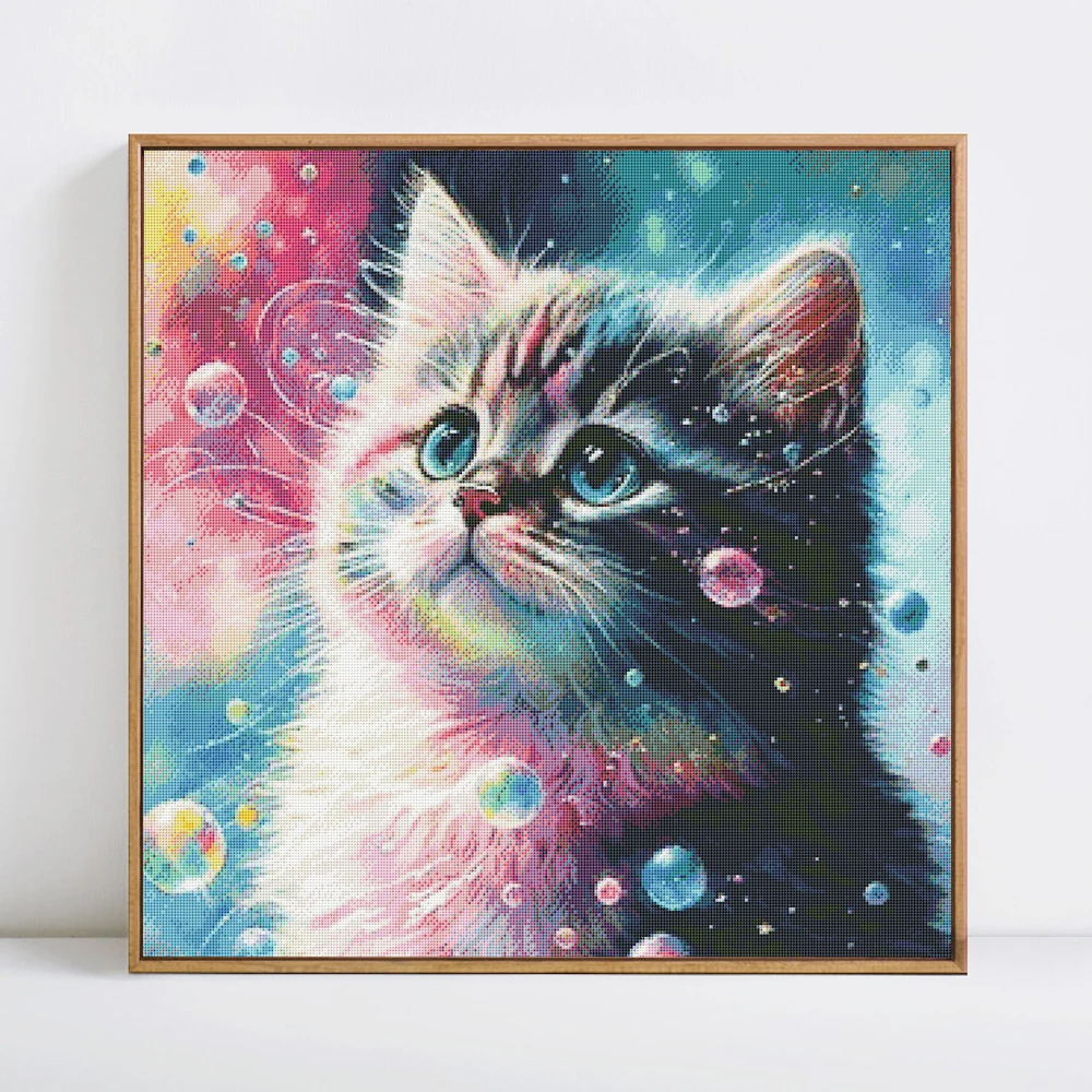 Cat Animal Embroidery Kits Cotton Threads Printed Canvas Needlework Painting Home Decoration Cross Stitch DIY Gift cross stitch kit cross stitch tools