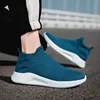 Slip-On Mens Shoes Stretch Fabric New Light Comfortable Walking Casual Shoes for Men Breathable Unisex Men Women Loafers Black 2