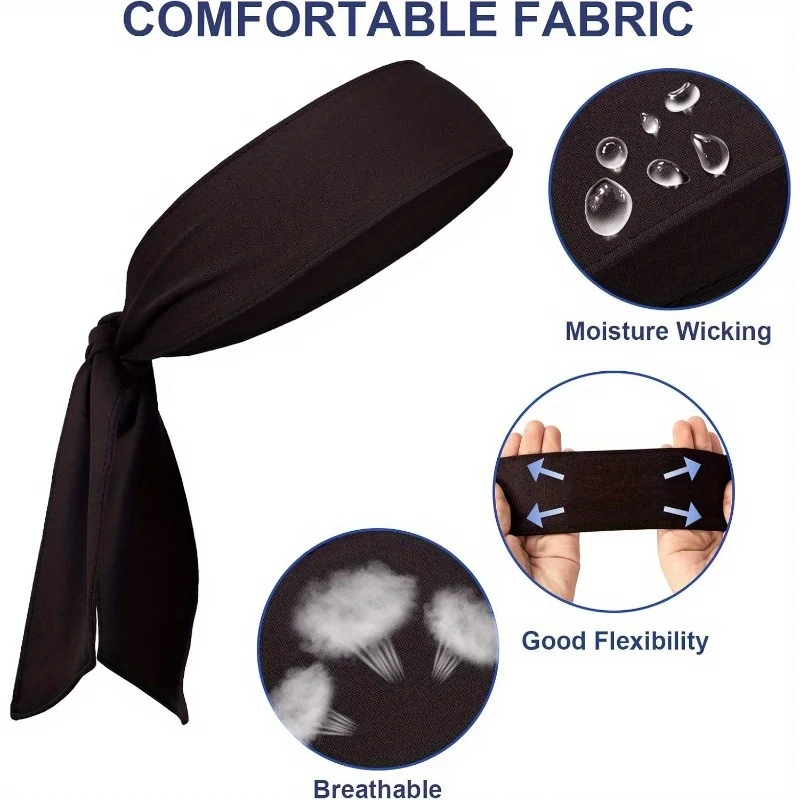 Sports Headband Moisture-Wicking Quick-Dry Running Fitness Sweat Band Elastic Outdoor Sport Cycling Hiking Tennis Hair Band