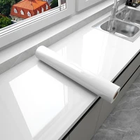 PVC DIY Pearl Film Waterproof Wallpaper Room Self-adhesive Black White Wardrobe Kitchen High Gloss Paste Furniture Wall Stickers 1