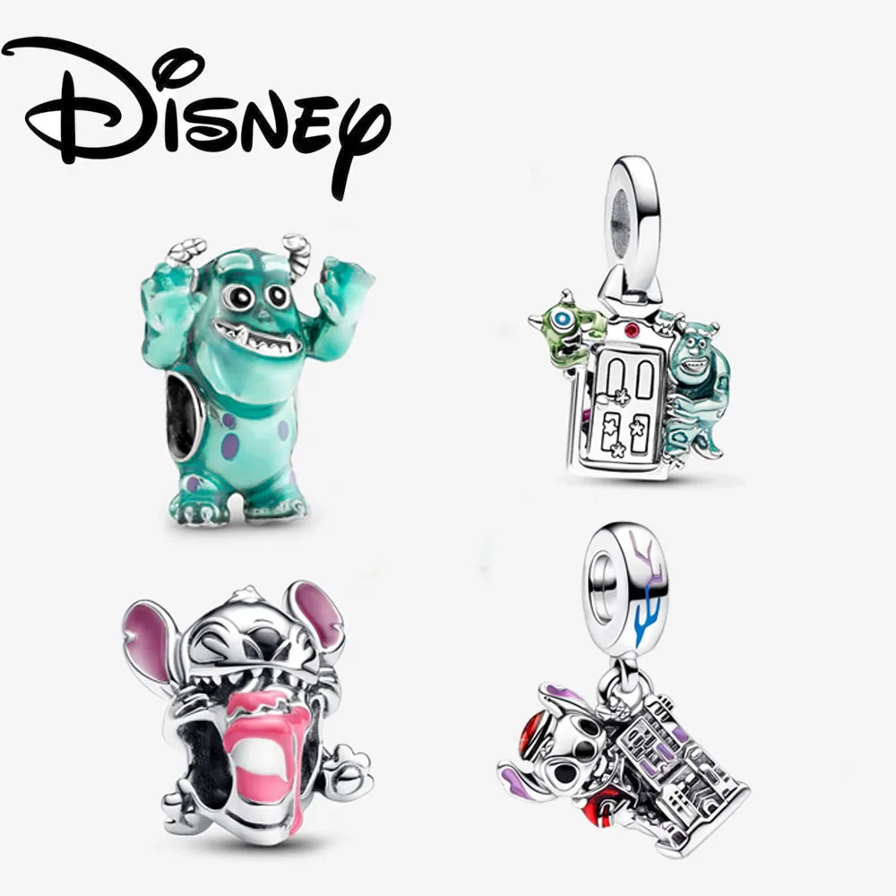 Disney Stitch Minnie Mickey Mouse Charms Dangle Fit Pandora Bracelet Silver 925 Original Beads Charms for Pendant Jewelry Gift