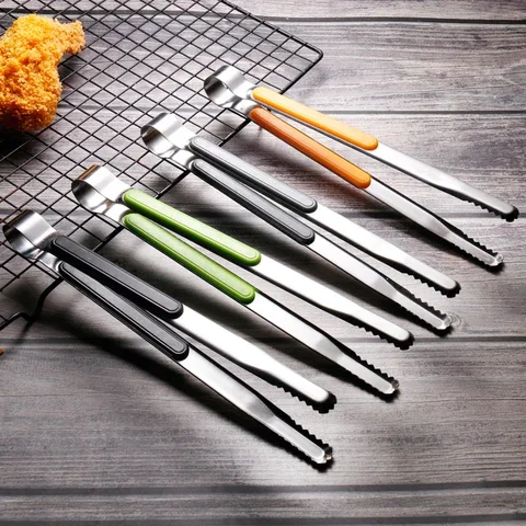 

26cm Stainless Steel Barbecue Clip Functional Non-Slip Bread Steak Food Tongs Bbq Tools Kitchen Accessories