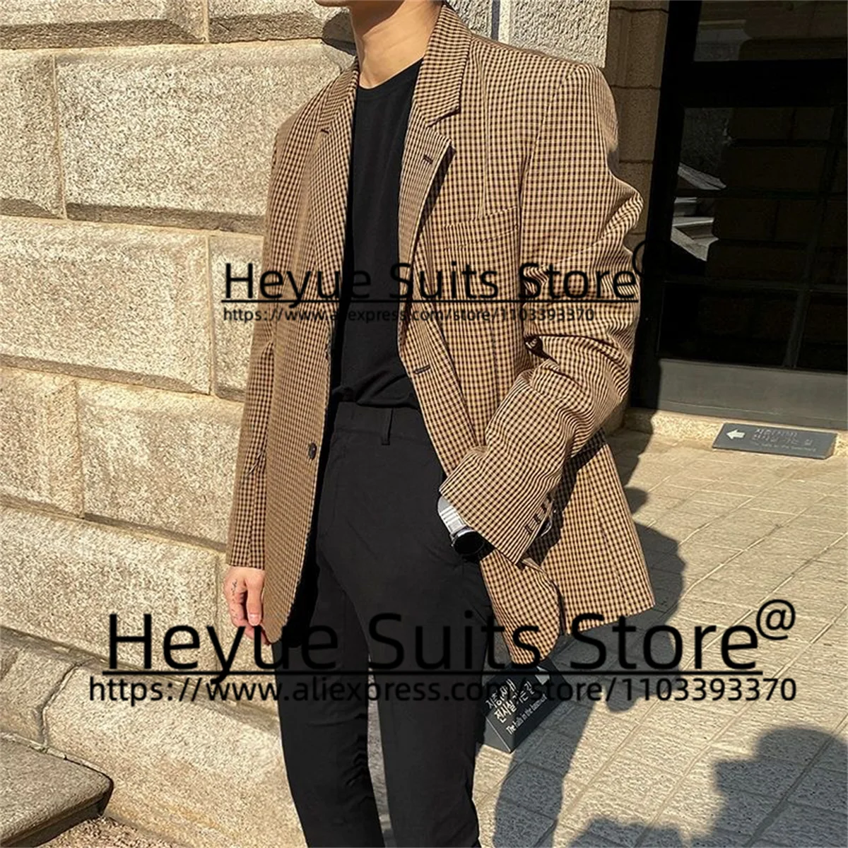 Korean Tide Prom Party Men Suits Slim Fit Notched Lapel Groom Tuxedos 2 Pieces Sets High Qublity Male Blazer Costume Homme