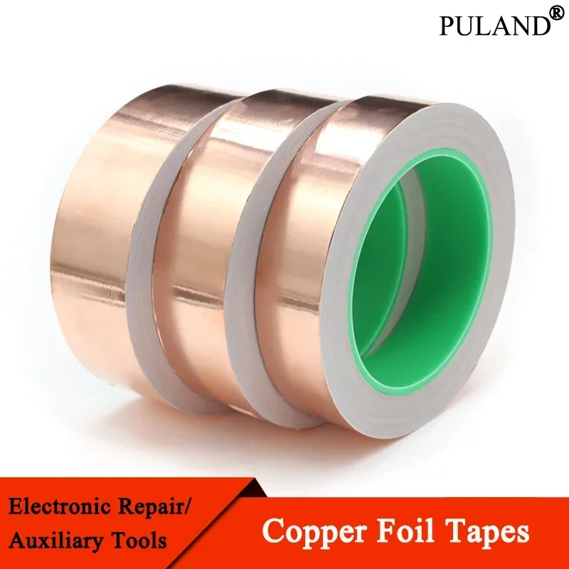 Conductive Copper Foil Tape Length 20M 5/6/8/10/15/20/25/30/35/40/45/50mm Single/Double Sided