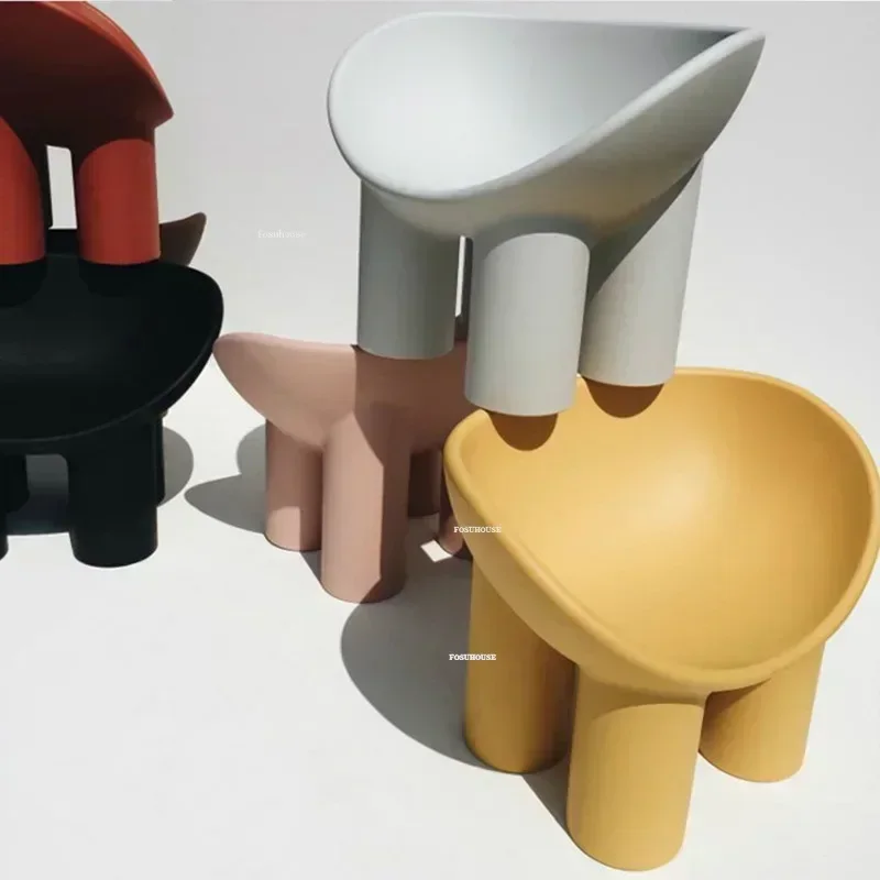 Elephant Leg Plastic Children Chairs Backrest Chair Designer Creative Simple Armchair Leisure Children Chair Furniture