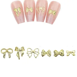Assorted Gold & Silver Star Nail Art Charms - 100pcs Stylish Manicure Accessories (Gold Bow)