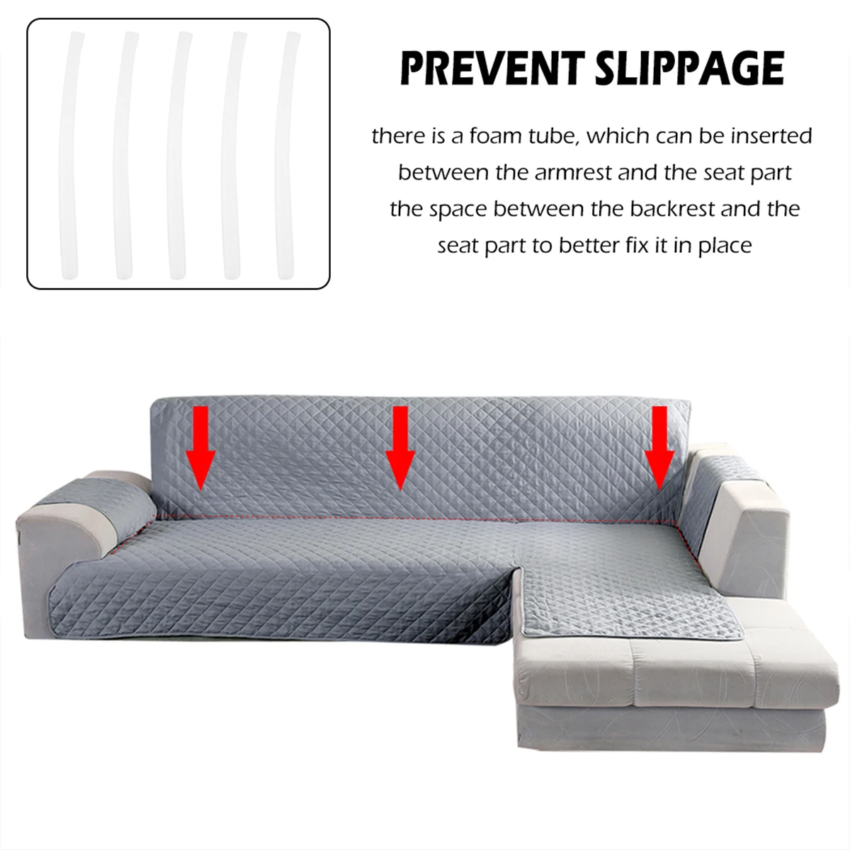Reversible Sofa Slipcover Anti-Slip L Shape Sofa Cover Double-Sided Waterproof Sanding Cloth Sectional Couch Furniture Protector
