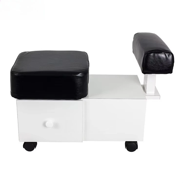 Carrello per Pedicure con Poggiapiedi, Cassetto Portaoggetti e Armadietto per Salone di Bellezza - immagine 3