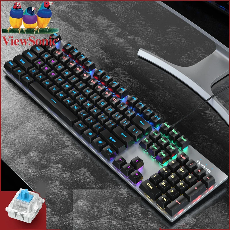 wifi keyboard for pc Metal Panel Mechanical Keyboard 104 Keys RGB Adjustment Mixed Light Colorful Led Water Proof For Gaming Working Office mini computer keyboard Keyboards