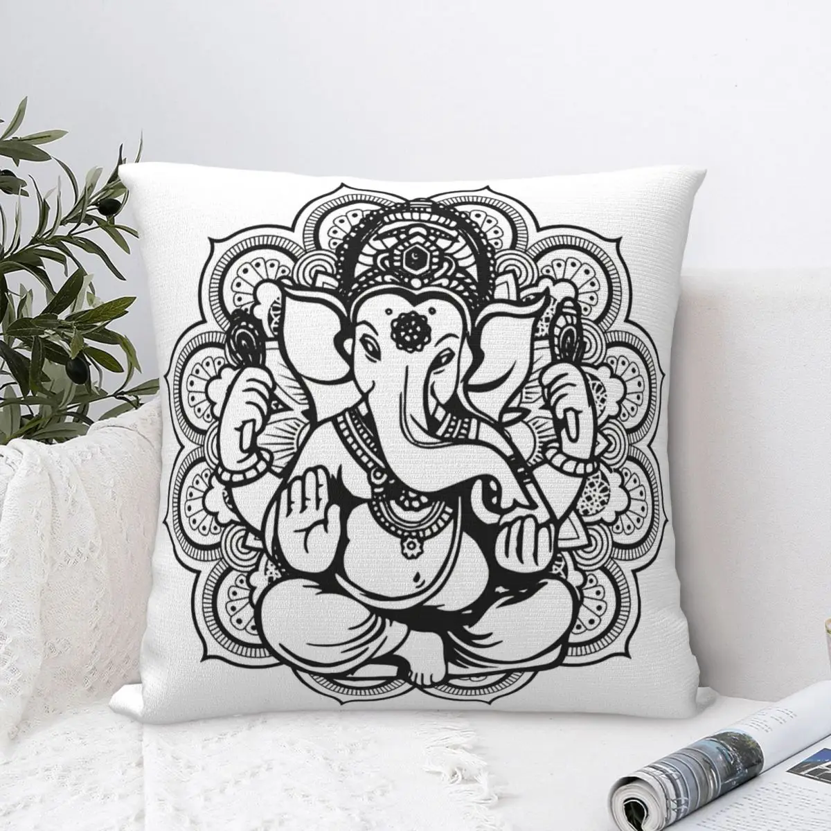 

Chaturthi Throw Pillow Case Hindu India God Indian Gods Lord Ganesh Cushion Home Sofa Chair Print Decorative Hug Pillowcase