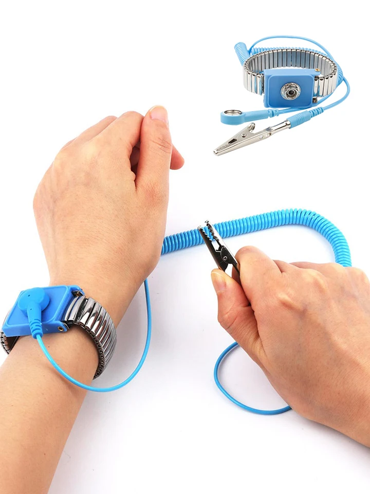 Ground Strap ESD Grounding Kit - Dual Banana Plug Socket With 5.5ft Cable Esd Wrist Strap