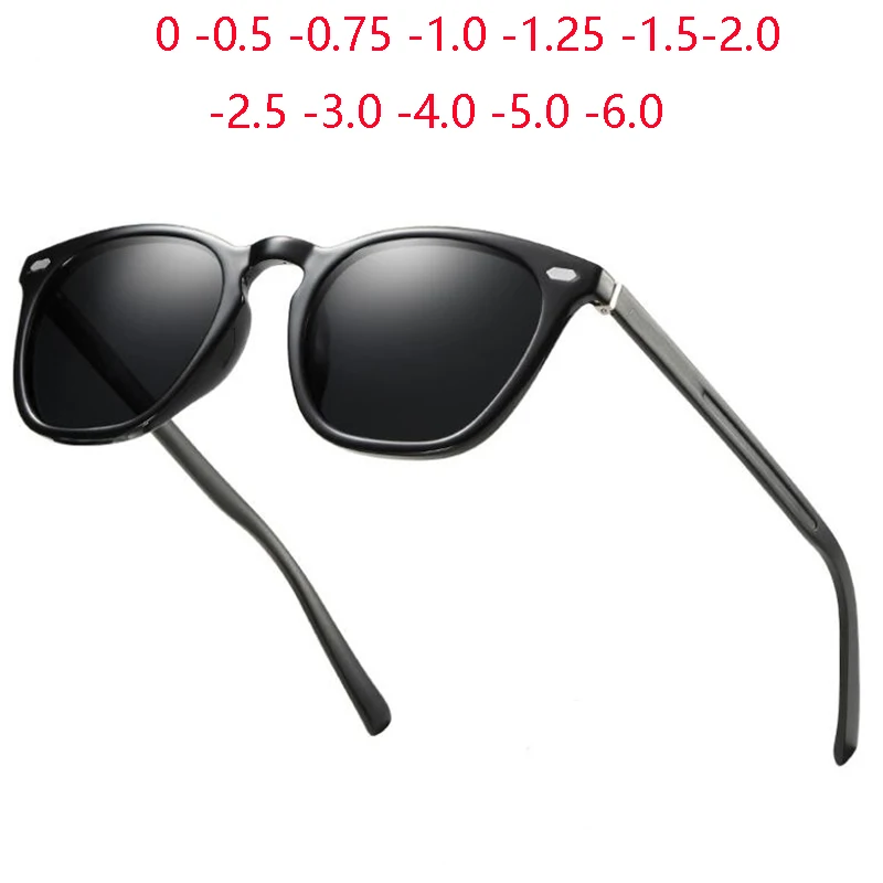 Aluminium-Magnesium-Rahmen, ovale Myopie-Kursichtigkeits-Sonnenbrille, polarisierte UV400-Kursichtigkeitsbrille mit Sehstärke, 0–0,5–0,75 bis -6