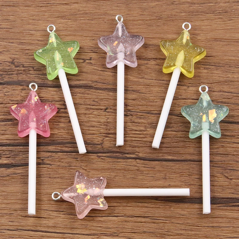SUPERFINDINGS 36 pz Angelo Ciondoli Fata Colorata Pendenti Pendenti con Perline A Cuore In Acrilico Ciondoli con Fermagli per Aragosta per La Creazione di Gioielli Articoli