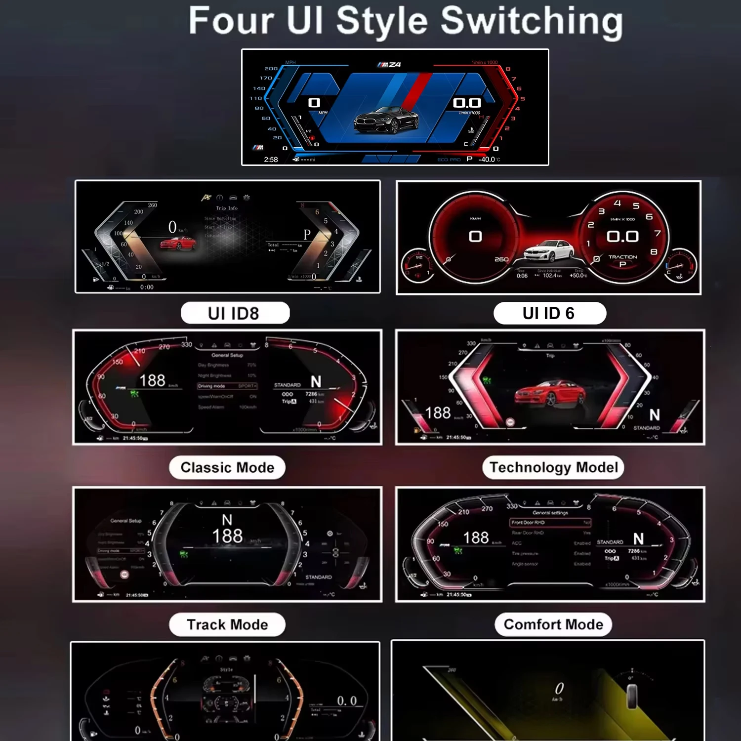 Panel de Instrumentos Digital para BMW E46 1999-2004, Cabina Virtual, Velocímetro, Compatible con CarPlay, Plug and Play 5