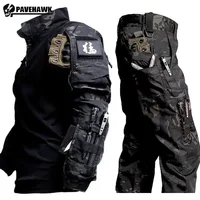 New Tactical Hunting Suit Outdoors Training Durable Breathable Camo Set Waterproof Quick Drying windproof Combat Two Piece Set 1