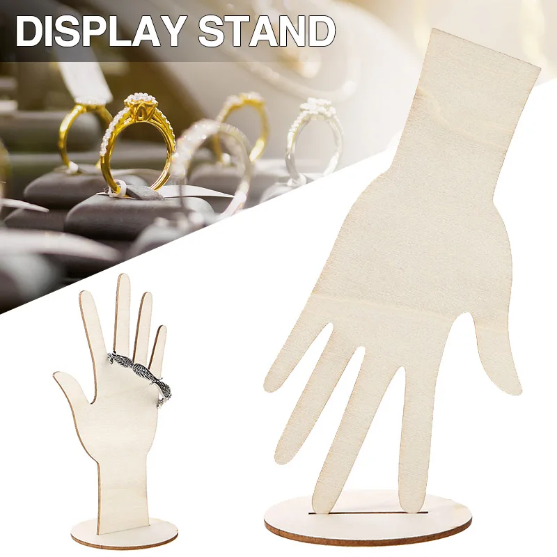 17*8cm Wooden Hand Jewelry Display Stand Bracelets Rings Holder Hands Model Art Supply Home Table Desktop Organizers 1pc 1 piece cute cable organizers holder clips for desktop cord management office home organizer