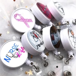 Students Office Supplies Medicine Reel Clip Cartoon Retractable Badge Reel Name Card Holder Badge Holder Nurse Doctor