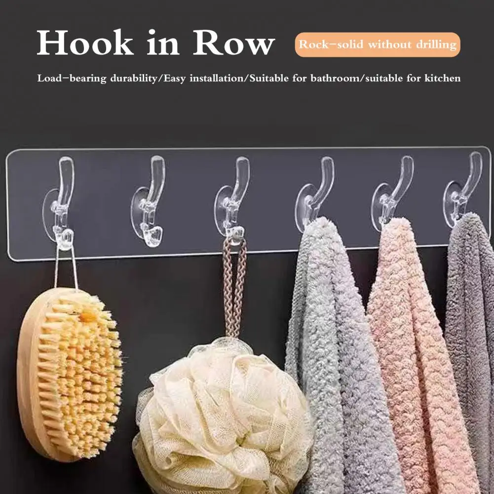 

3/5/10 Pcs Excellent Transparent Anti-slip Kitchen Tool Organizers Household Supplies Wall Storage Hooks Clothes Hooks