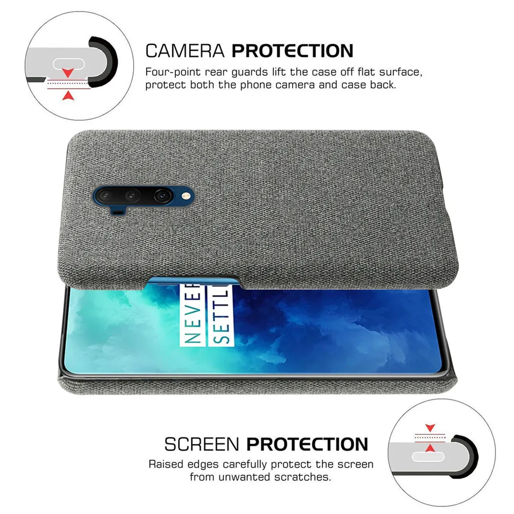 Cloth Cases For Oneplus 7 Pro 7T Pro Case Slim Retro Cloth Hard Phone Cover for One plus 7pro 7Tpro 1+7pro 1+7tpro Oneplus7pro 5