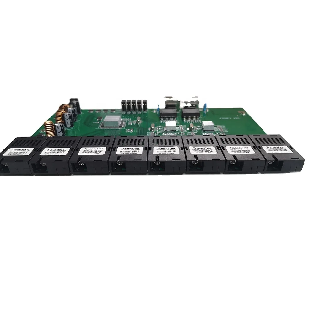Gigabit Ethernet switch Ethernet Fiber Optical Media Converter 8 Port 1.25G SC 2 RJ45 10/100/1000M PCBA board
