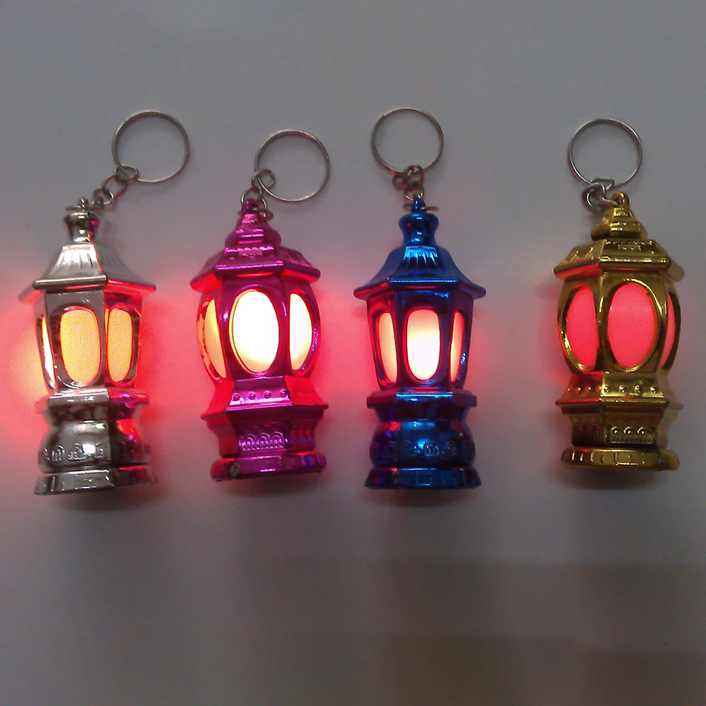 

20pcs Portable Mini LED Keychain Lantern Design Key Chain Keyring Light Lamp Gift (Random Color) LED Ramadan Lantern Gift Light