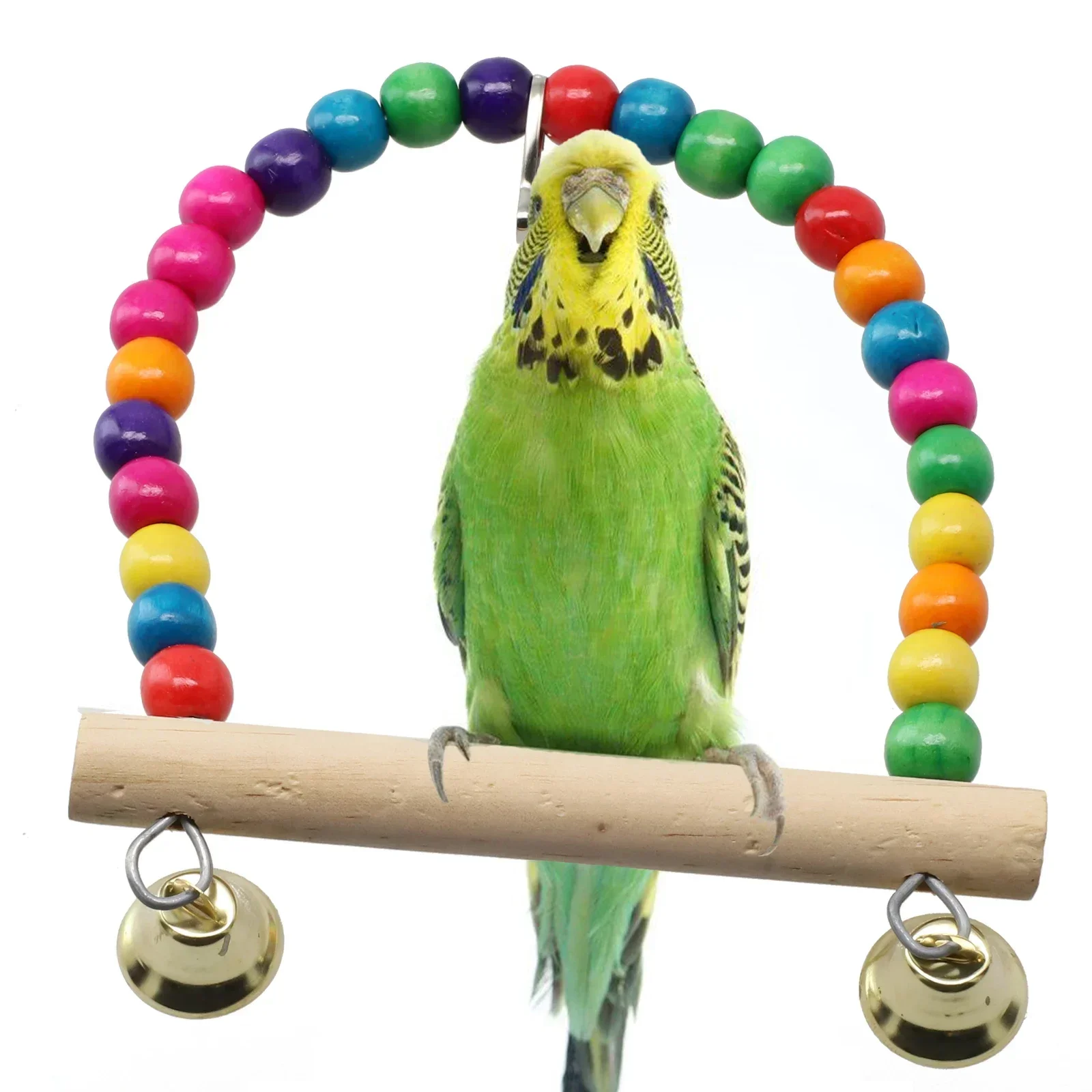 1 Pc Parrot Swing Bird Swing Toy Parrot Cage Toy With Plastic Beads Bell Hung On For Pet Brid Supplies Pet Family Supplies