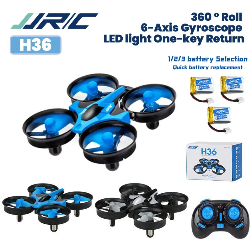 JJRC H36 Mini Drone 4ch 6-Axis Headless Mode Helicopter 360&deg; Flip 3 Batteries Remote Control Quadcopter Toy Kids drone quadcopter,drone accessories