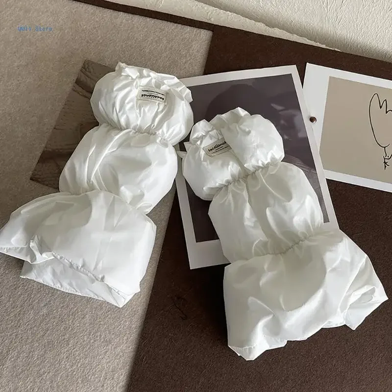 Description Picture 6 of itemWinter Fashion Women Thick Padded Puffer Leg Warmer Letter Label Foot Cover Boot Cuffs Socks Calf Gaiters Streetwear