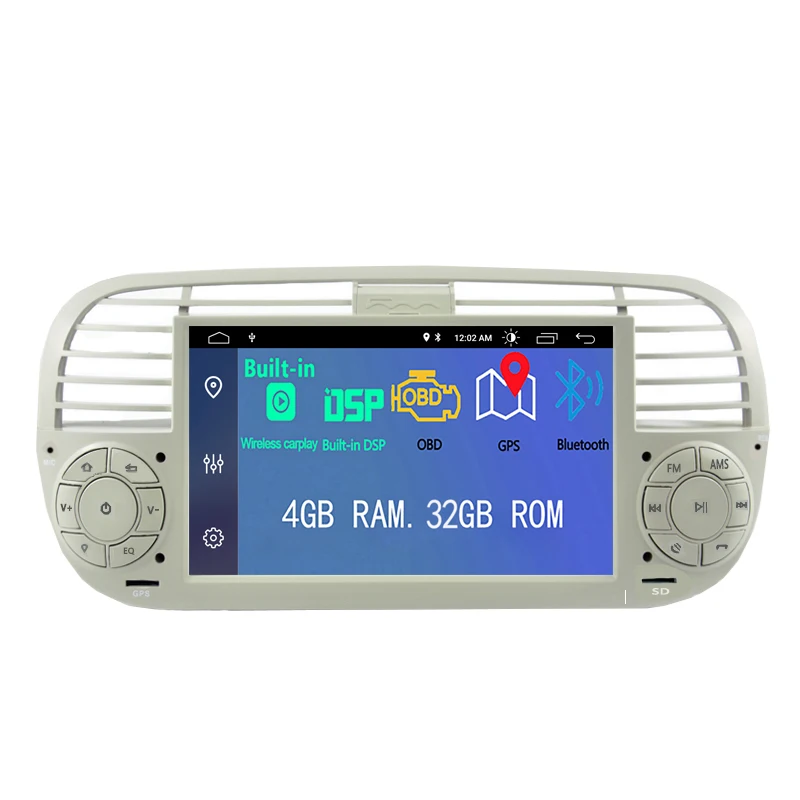 Android 13 Car Multimedia Stereo Player Dsp Gps Bluetooth Con Carplay E Android Auto Per Fiat 500 2007 -2015